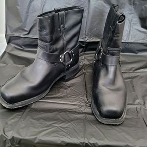 SFC Black Leather Steel Toe Boots, Men's 13